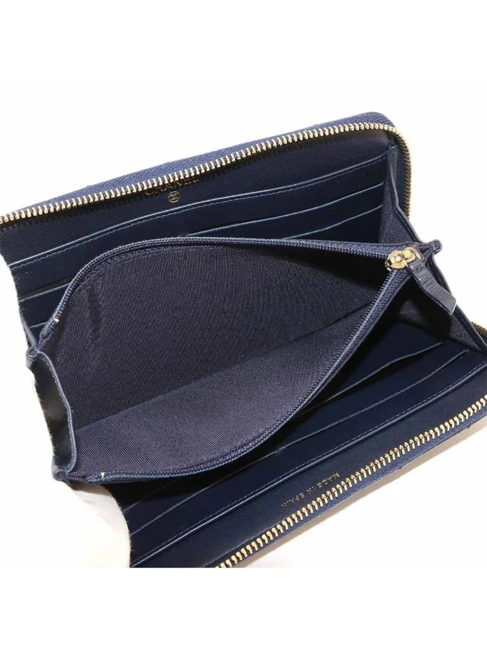 Chanel Quilted Classic Long Zip Wallet Zip Around Lambskin